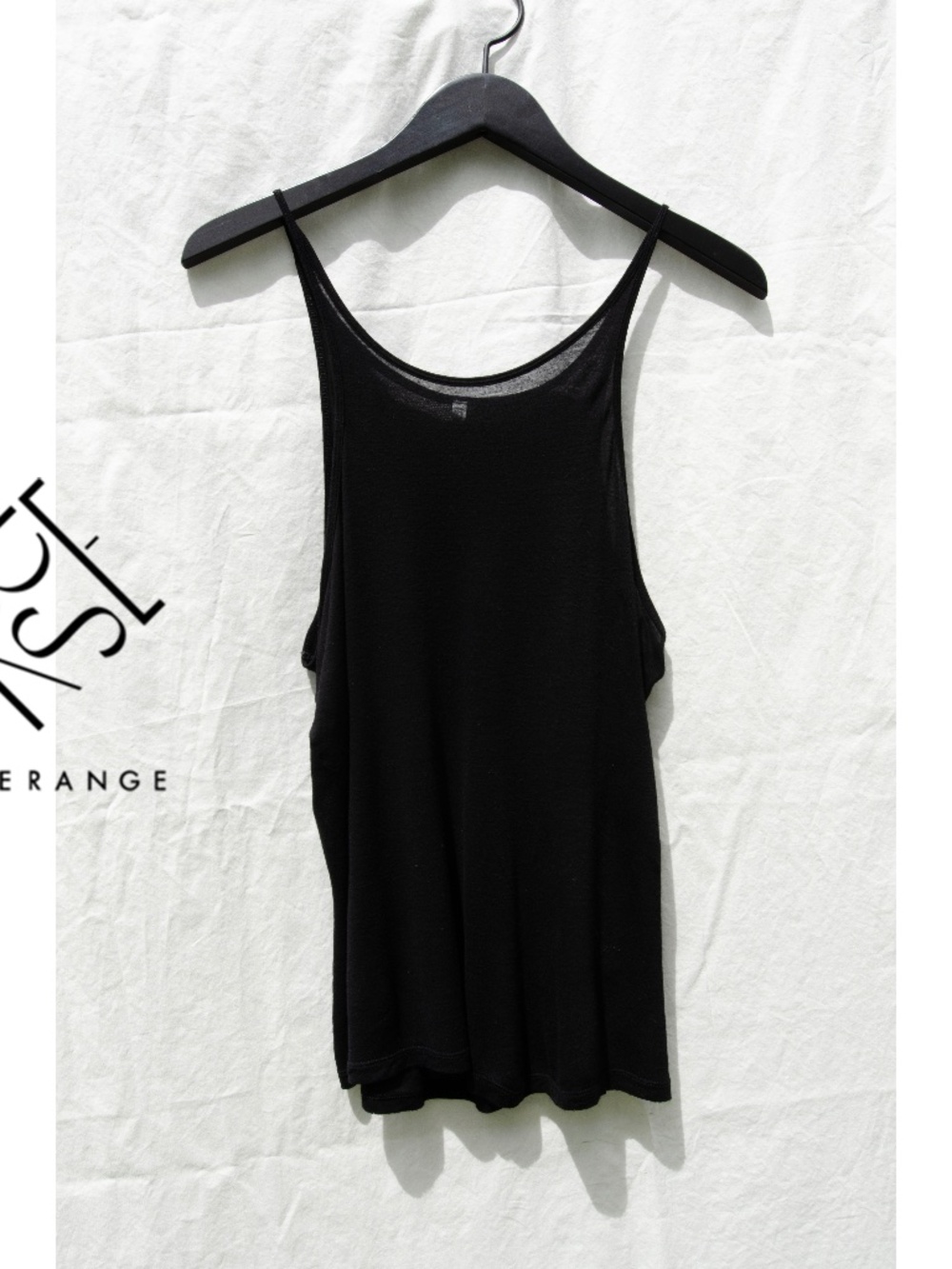 Baserange Bamboo Round Neck Tank — Black, Size M
